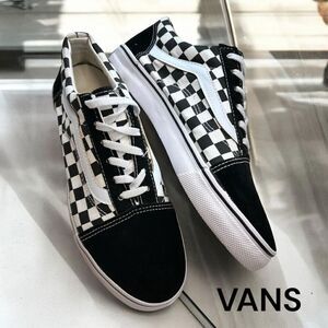 Vans Men's Suede Fabric Checkerboard Lace-Up Ward Sneakers Black White Size 8.5